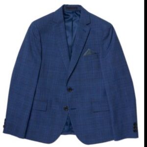 NWT Lauren Ralph Lauren Suit Jacket Blazer Holiday Wedding Blue Plaid Beugene